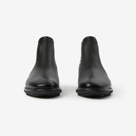 Burberry Vintage Check Detail  Leather Chelsea￼Boote Size US9/42 - Picture 3 of 16